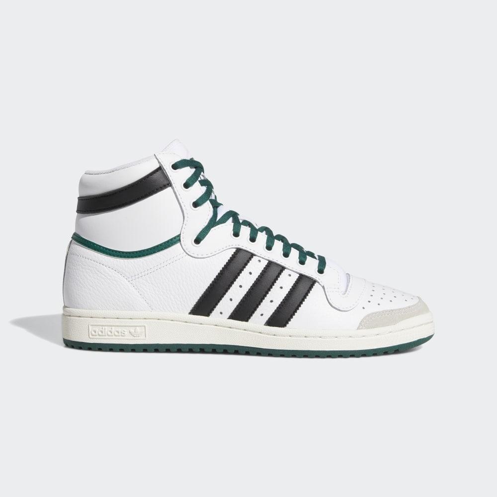 Adidas Men's Top Ten Hi Originals Shoes White/Black/Green Ireland EF6364